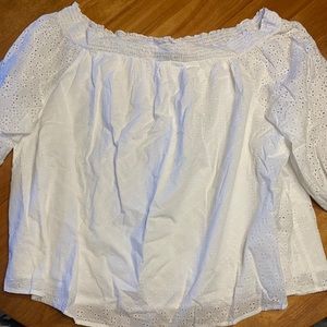 Lane Bryant NWT White eyelet tunic top